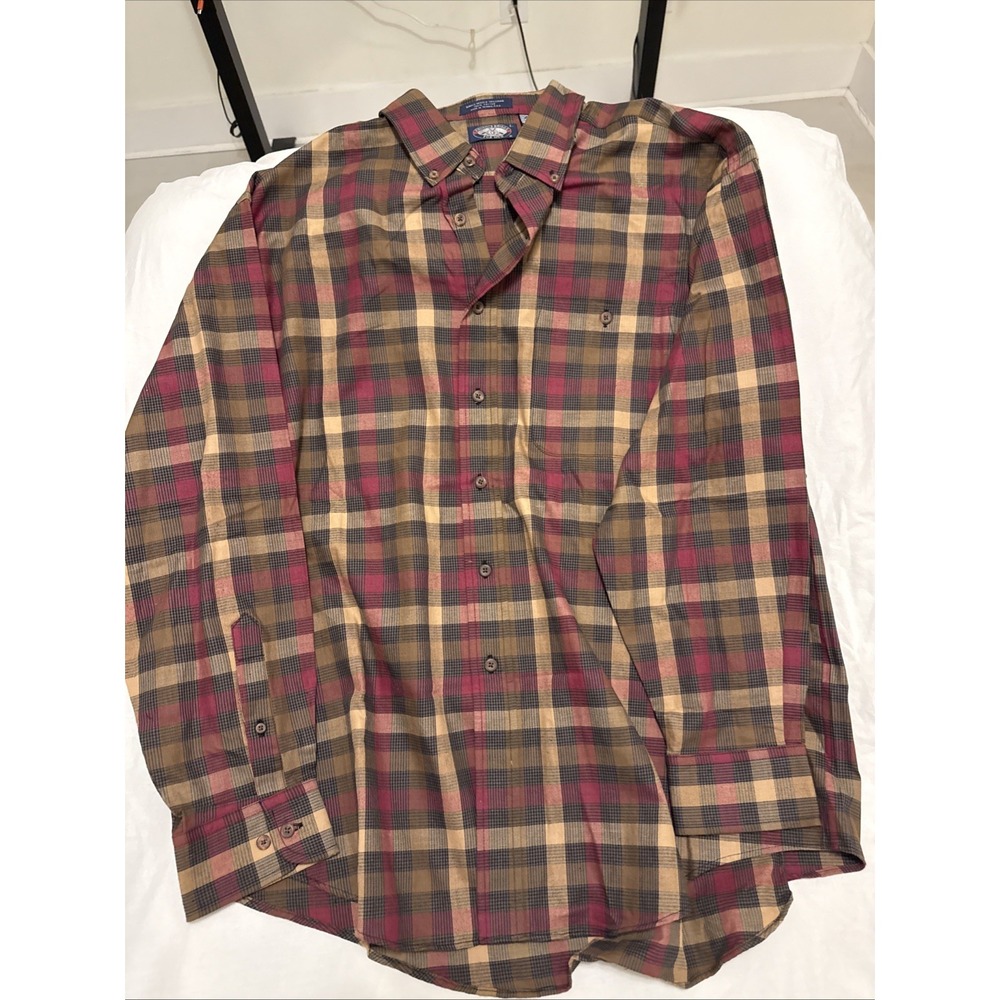 Vintage Knightsbridge for men 100% cotton large plaid button up